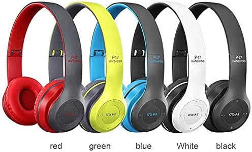 P47 Multifunctional Wireless Foldable Over Ear Headphone (Blue, Green, White, Red, Black)