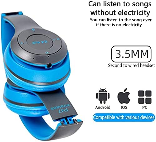 P47 Multifunctional Wireless Foldable Over Ear Headphone (Blue, Green, White, Red, Black)