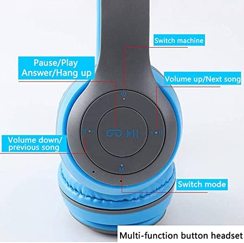 P47 Multifunctional Wireless Foldable Over Ear Headphone (Blue, Green, White, Red, Black)