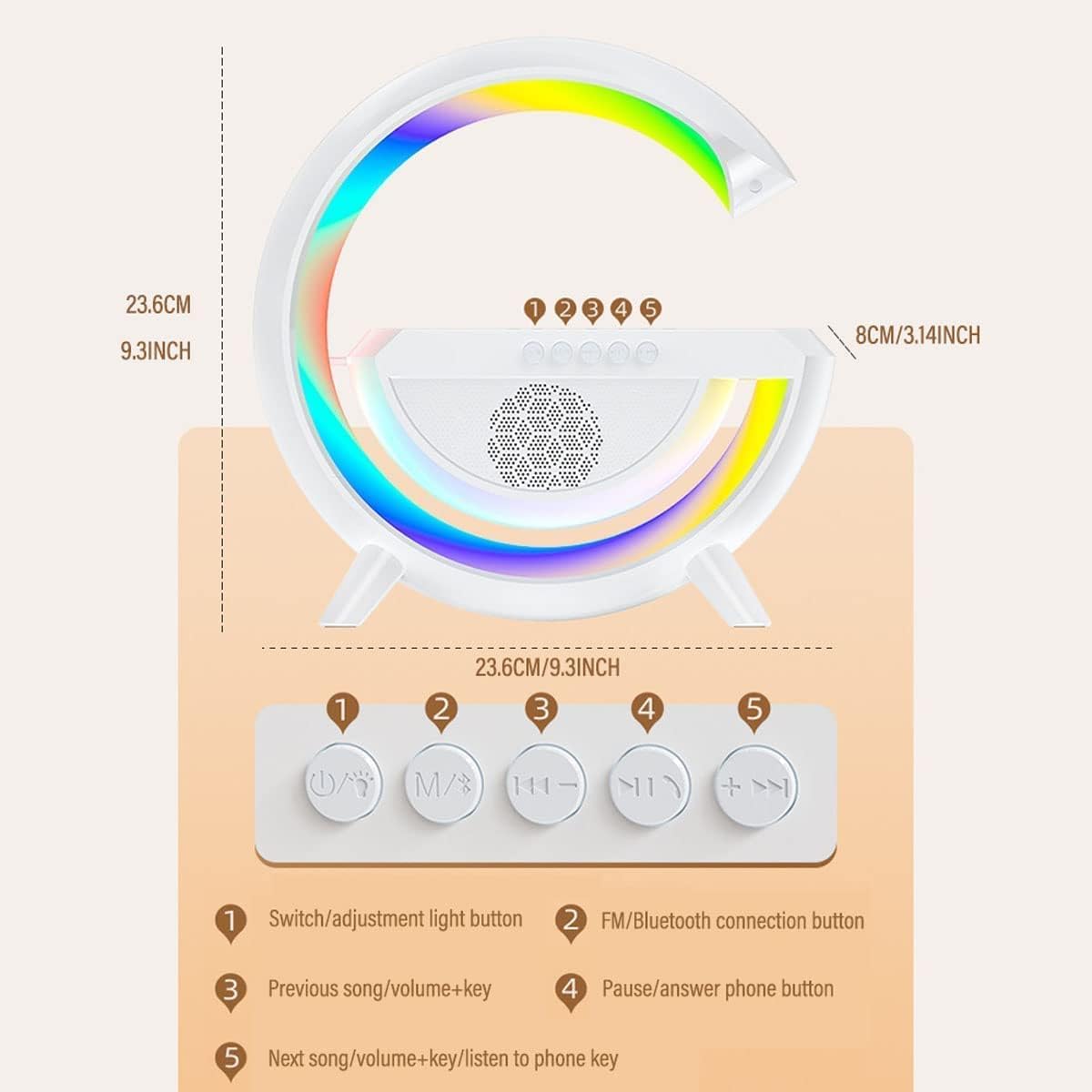 BT3401 LED Wireless Charging Bluetooth Speaker