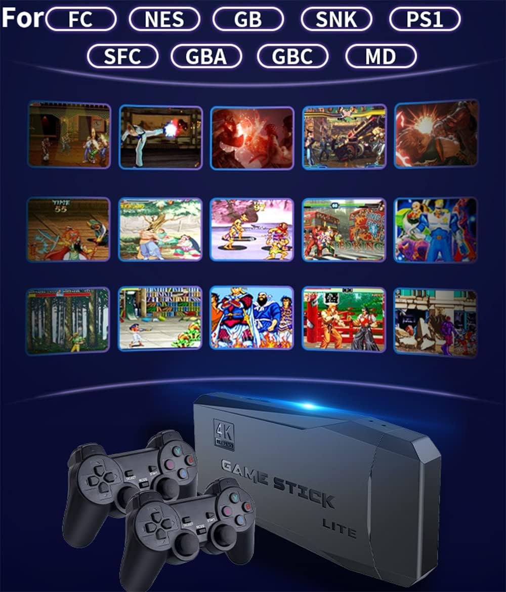 Video Game Console, Built-in 3500+ Games, Retro handheld Game Console, 4K High Definition HDMI Output for TV with Dual 2.4G Wireless Controllers For Kids Gift