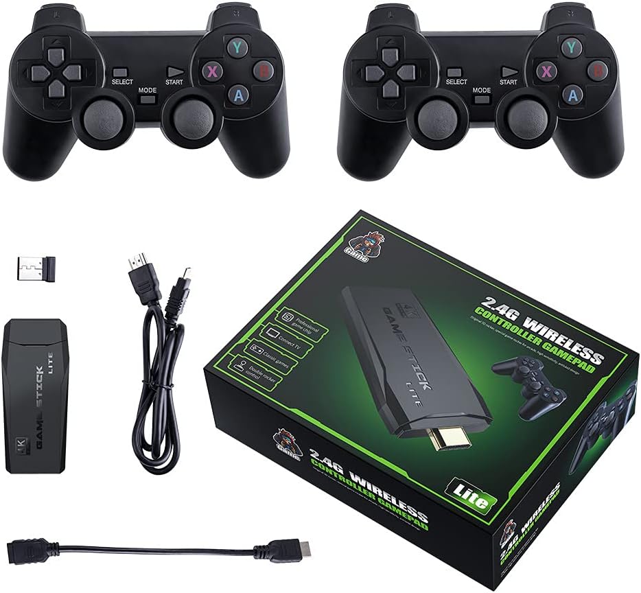 Video Game Console, Built-in 3500+ Games, Retro handheld Game Console, 4K High Definition HDMI Output for TV with Dual 2.4G Wireless Controllers For Kids Gift