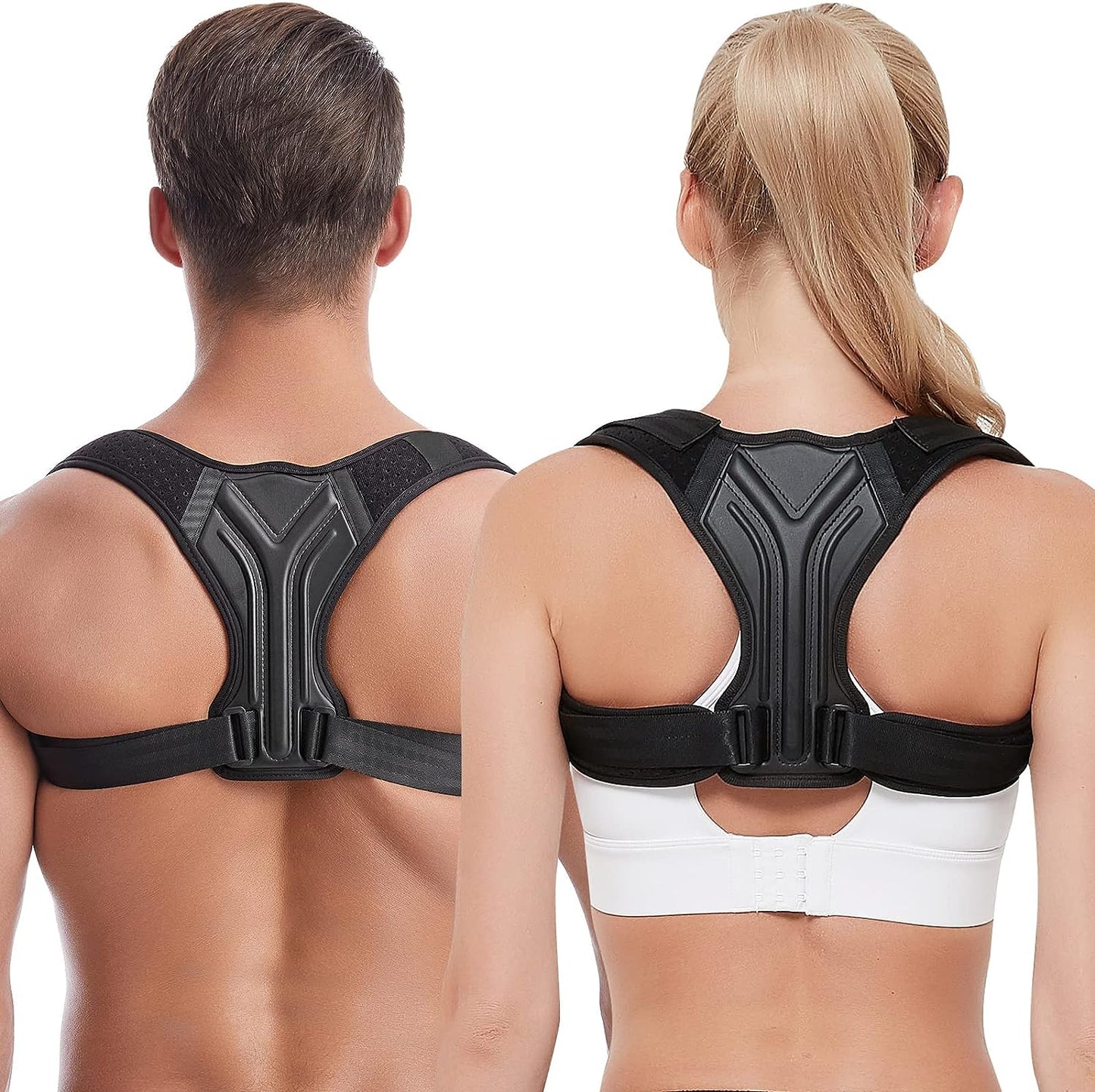 Back Correction Strap, Adjustable Posture Corrector Spine Straightener for Relief of Neck Shoulder Pain