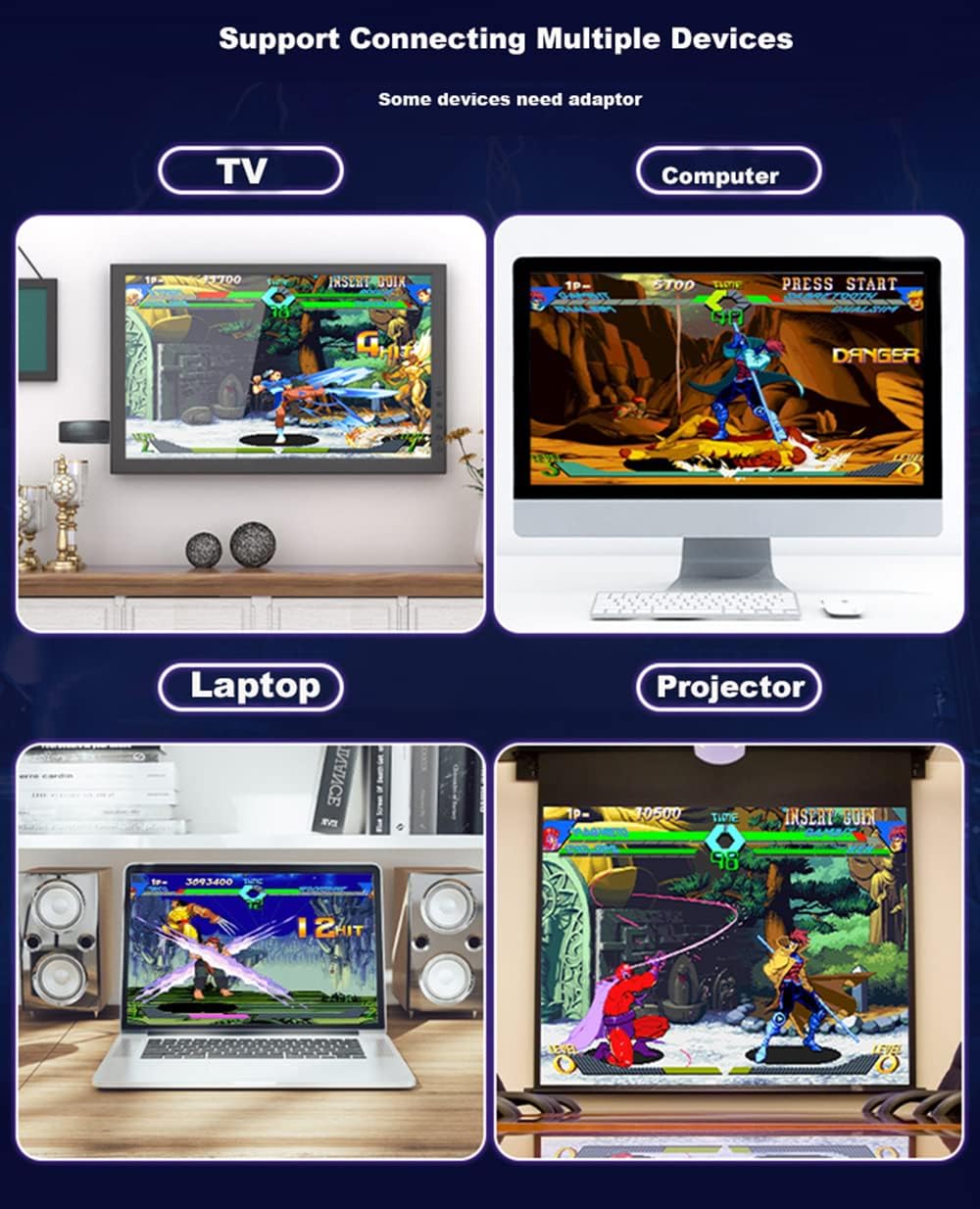 Video Game Console, Built-in 3500+ Games, Retro handheld Game Console, 4K High Definition HDMI Output for TV with Dual 2.4G Wireless Controllers For Kids Gift