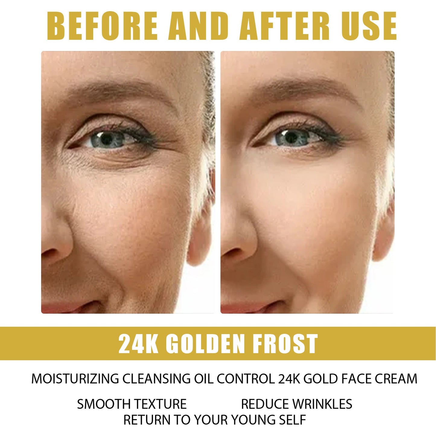 EELHOE 24k Gold Repair Cream Firming Loose Skin Hydrating Moisturizing Rejuvenating Skin Cream Fading Fine Lines (50g)