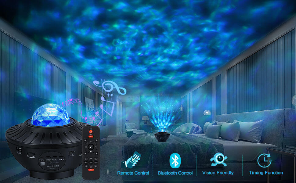 Led Starry Sky Projector, LED night light Projector with Bluetooth Speaker