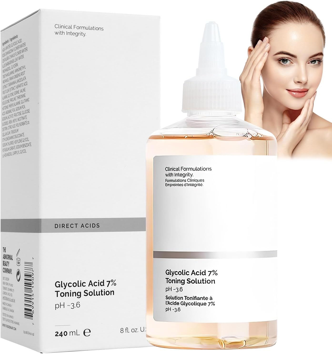 ORDINARY Glycolic 7% Solution for Blemishes, Acne, Wrinkles & Toning Resurfacing 240ml