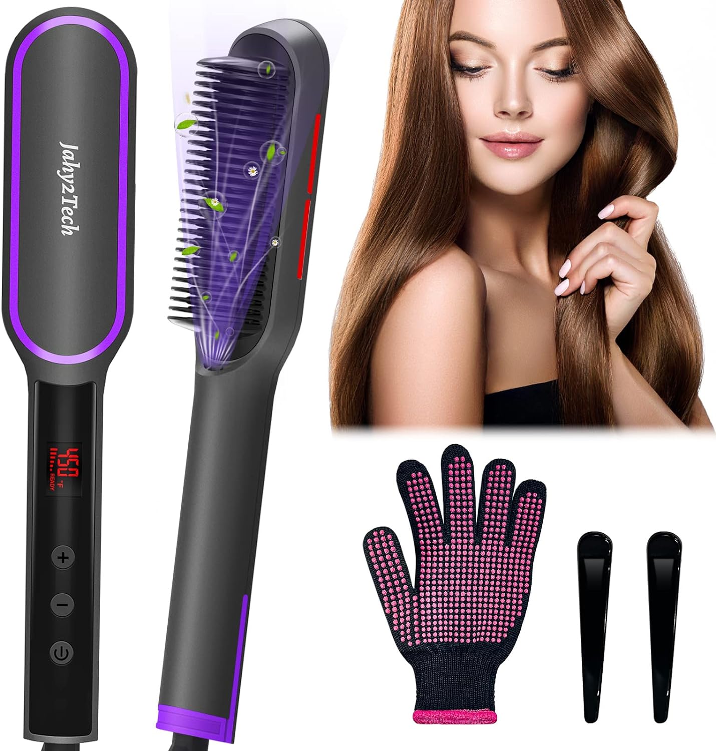 Hair Straightener + Curler Comb