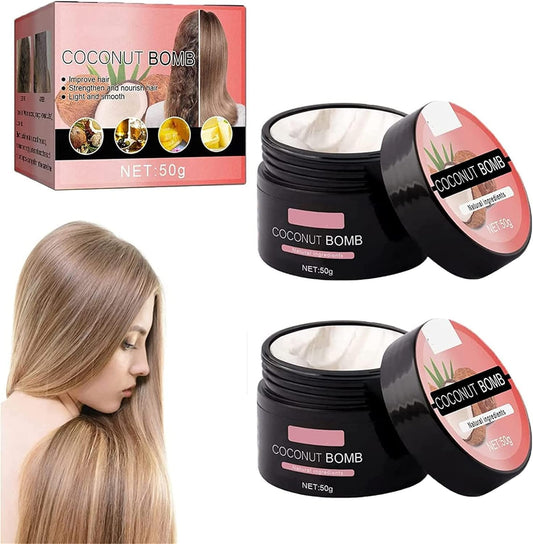 Nourishing Coconut Hair Mask, Coconut Oil Nourishing Hair Mask for Dry Damaged Hair and Growth