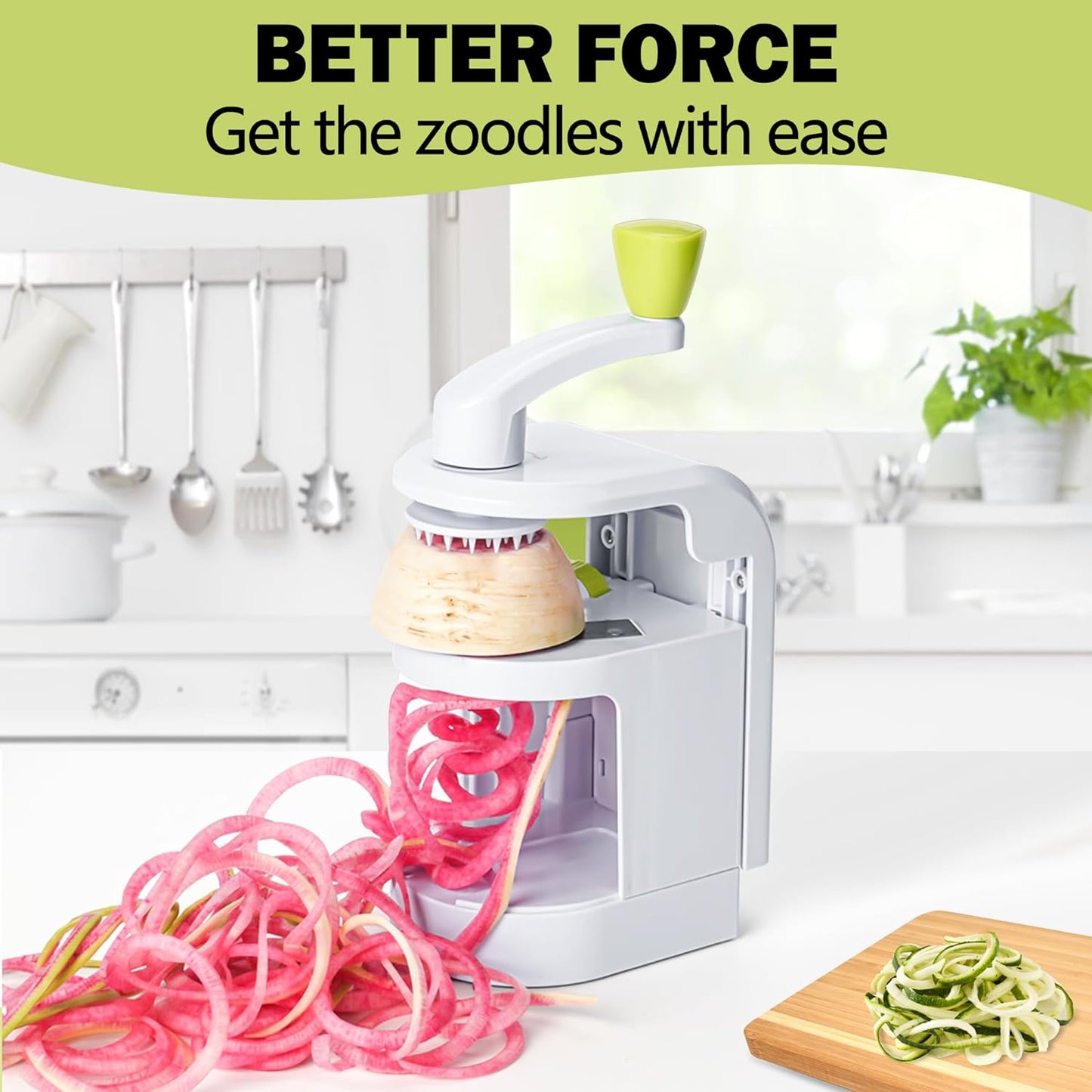 Multifunctional Manual Vegetable Spiralizer (4-in-1 Rotating Blades)