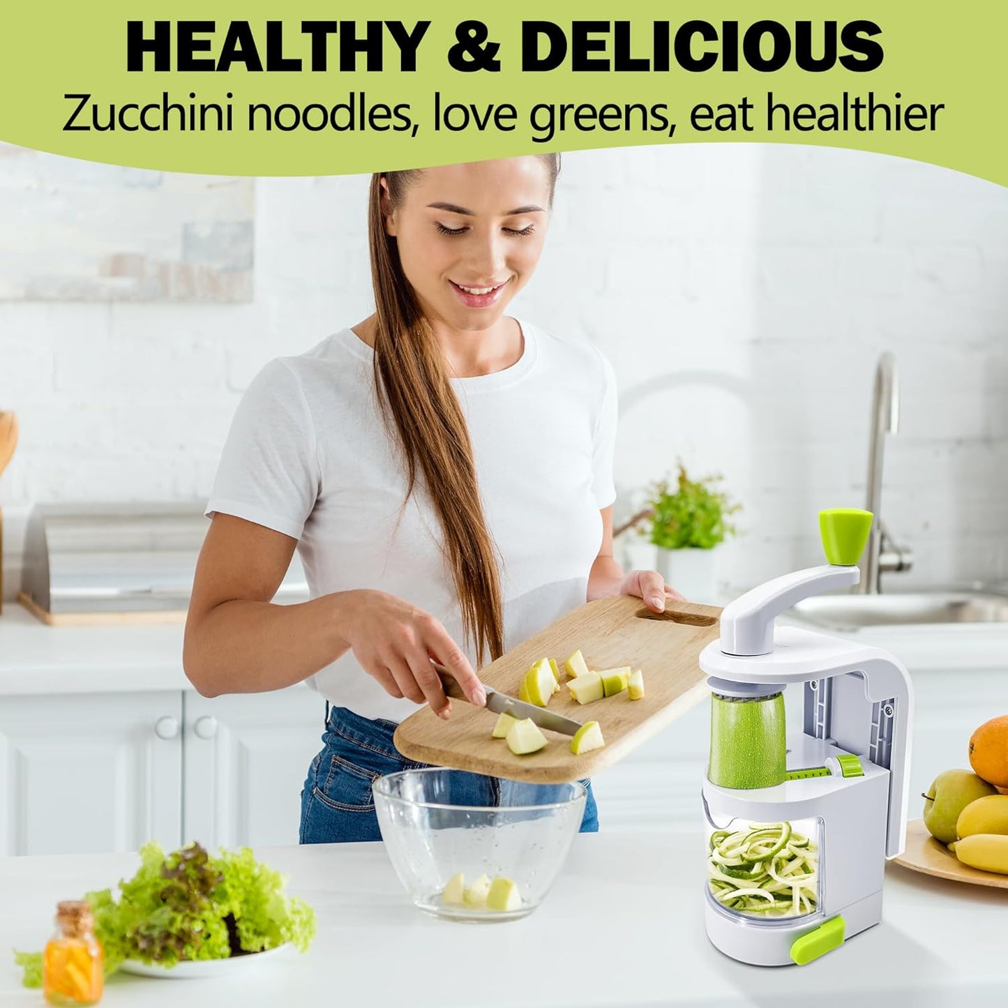 Multifunctional Manual Vegetable Spiralizer (4-in-1 Rotating Blades)