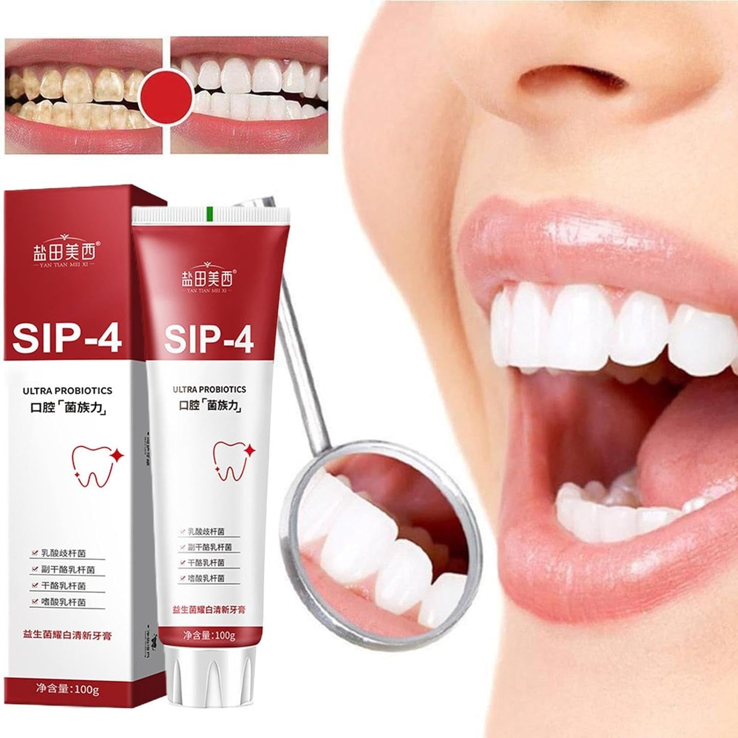 Sp-4 Probiotic Toothpaste, Freshen Breath, Teeth Whiten Toothpaste