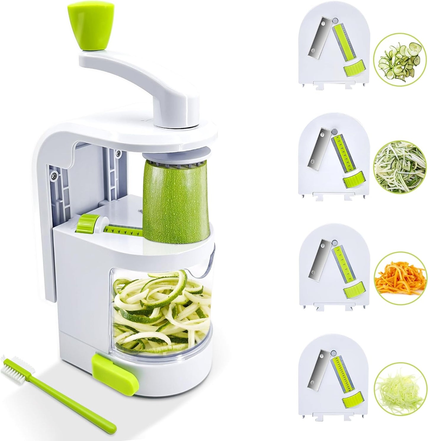 Multifunctional Manual Vegetable Spiralizer (4-in-1 Rotating Blades)