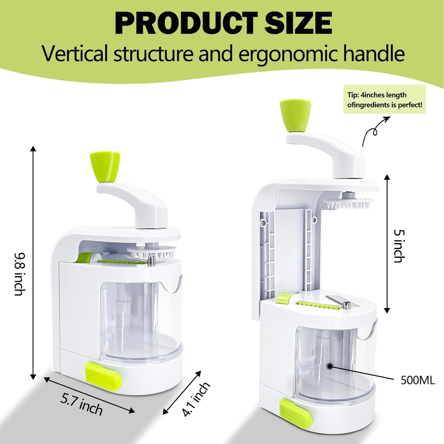 Multifunctional Manual Vegetable Spiralizer (4-in-1 Rotating Blades)