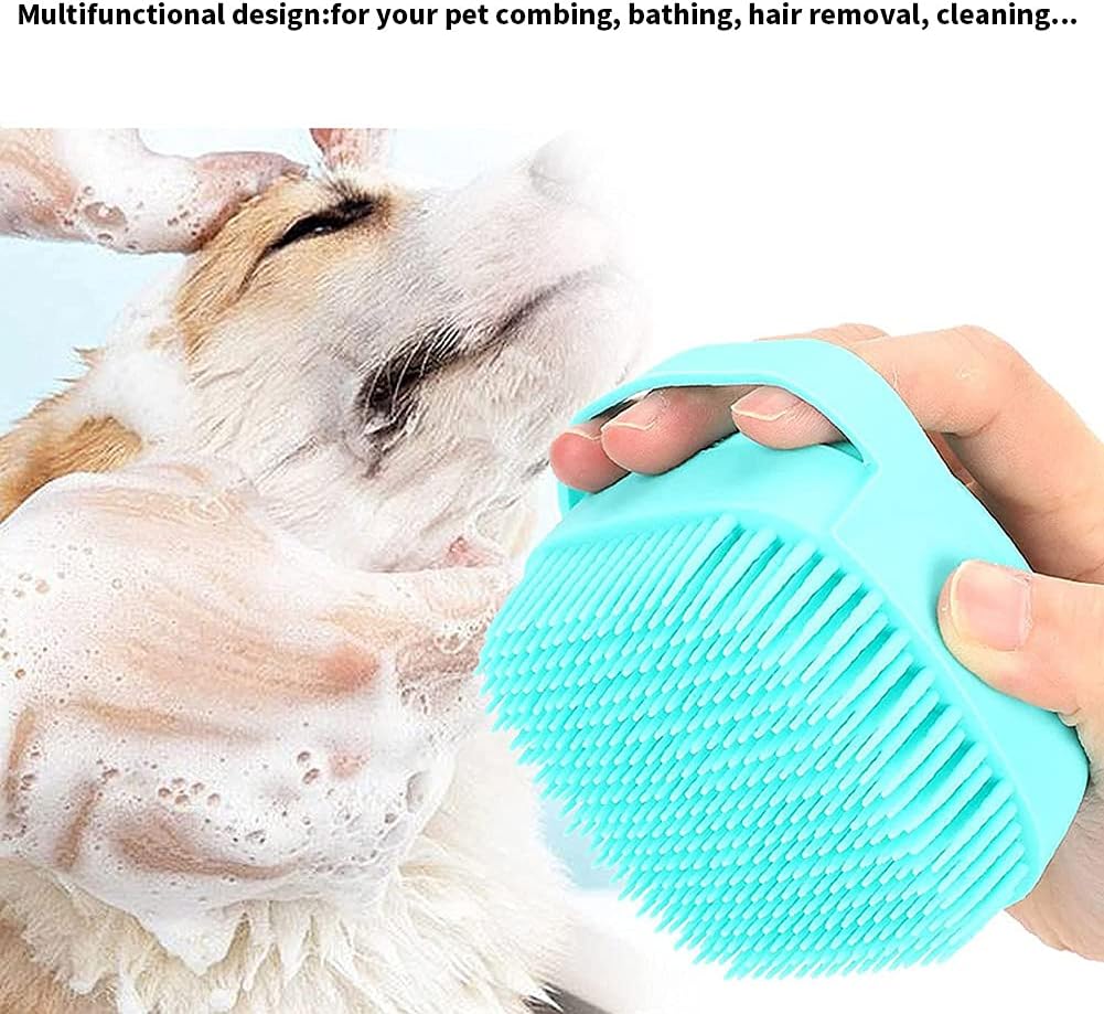 Pamper Shampoo & Massage Brush Pet Dog Bath Brush Soft Silicone