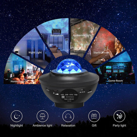 Led Starry Sky Projector, LED night light Projector with Bluetooth Speaker